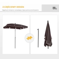 Outsunny parasol słoneczny parasol ogrodowy parasol plażowy parasol balkonowy ochrona przed słońcem(m-5)
