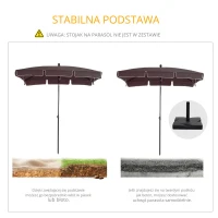 Outsunny parasol słoneczny parasol ogrodowy parasol plażowy parasol balkonowy ochrona przed słońcem(m-6)