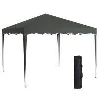 Outsunny 3 x 3cm Adjustable Height Pop-Up Gazebo, with Bag - Grey(m-1)