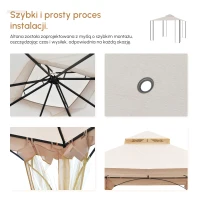 altana ogrodowa namiot imprezowy pawilon namiot ogrodowy namiot okolicznościowy podwójny daszek 3x3 m(m-9)