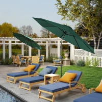 Outsunny Sonnenschirm Ø 3 m Metall Rund Polyester 180g/m² neigbar Grün(m-2)