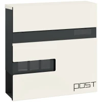 HOMCOM Locking Galvanised Steel Letterbox - White/Black(m-1)