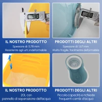 HOMCOM Carrello Secchio con Separatore Acqua e Strizzatore Rimovibile in PP, Giallo, 63 x 27 x 67cm(m-6)