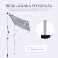 Outsunny markiz markiza zaciskowa składane ramię korbka ręczna balkon 3 x 1,5 m aluminiowy zielony(m-6)
