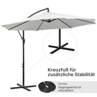Outsunny Sonnenschirm mit Kurbel Wetterbeständig 3 m x 3 m x 2,5 m Stahl Polyester(m-7)