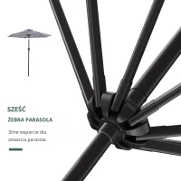 Parasol ogrodowy na zewnątrz park balkon rama stal niebieskie paski(m-8)