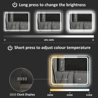 HOMCOM 80 x 60 cm Bluetooth Bathroom Mirror - Silver-Tone(m-6)