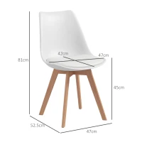 HOMCOM Set de 4 Scaune de Masa, Scaune Moderne de Bucatarie(m-3)