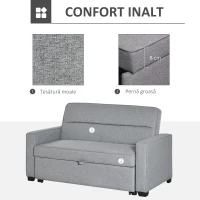 Homcom Canapea Extensibila 2 locuri cu 3 pozitii spatar 154x87x89 cm – Textil(m-6)