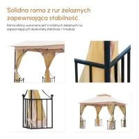 altana ogrodowa namiot imprezowy pawilon namiot ogrodowy namiot okolicznościowy podwójny daszek 3x3 m(m-6)