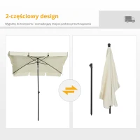 Outsunny parasol słoneczny parasol ogrodowy parasol plażowy parasol balkonowy ochrona przed słońcem(m-5)