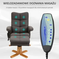 Fotel do masażu HOMCOM z podnóżkiem fotel relaksacyjny fotel telewizyjny nachylenie 145° sztuczna skóra brązowy 80 x 86 x 99 cm(m-4)