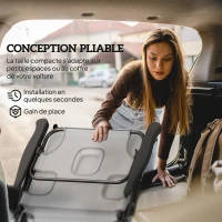 Outsunny Chaise longue de jardin pliante dossier réglable sur 4 niveaux, trou de lecture et appui-tête 72L x 194l x 89H cm Gris(m-7)