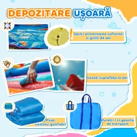 Outsunny Castelul gonflabil pentru copii 5 in 1 , cu sac de transport pentru pompa,pentru copii de 3-8 ani, 3,9 x 3 x 2 m(m-8)