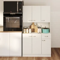 HOMCOM Freestanding Kitchen Pantry Storage Cabinet - White(m-11)