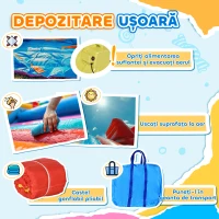 Outsunny 4 in 1 Castel Gonflabil pentru Copii cu Tobogan Piscina Trambulina Perete de Catarat, Casa Gonflabila cu Suflanta Geanta de Depozitare, 4,35 x 2,45 x 2 m(m-8)