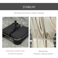 Outsunny podwójny parasol z podstawą, kremowy, 4,6 x 2,7 cm(m-8)