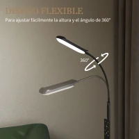 HOMCOM Lámpara de Pie LED Regulable con Temperaturas de Color Ajuste Continuo Control Remoto y Táctil Temporizador Negro(m-8)