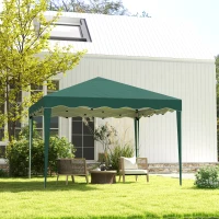 Outsunny 3 x 3cm Adjustable Height Pop-Up Gazebo, with Bag - Green(m-8)