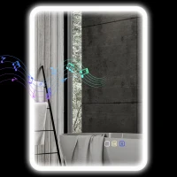 HOMCOM 70 x 50cm LED Bathroom Mirror, with Bluetooth - Silver Tone(m-11)