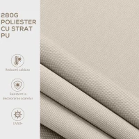 Outsunny Copertina pentru soare cu brate si actionare manuala, din aluminiu si poliester pentru exterior, 250x200 cm, alb crem(m-4)