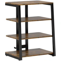 HOMCOM HiFi Stand, with Four Storage Shelves - Rustic Brown(m-1)