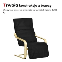 HOMCOM Fotel relaksacyjny, krzesło bujane, fotel do odpoczynku, fotel relaksacyjny z regulowanym podnóżkiem(m-5)