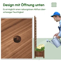 Outsunny Hochbeet Pflanzkasten mit Rankgitter Blumenkasten Rankkasten Rosenbogen mit  Rankhilfe für Kletterpflanzen Garten Holz Dunkelbraun 64 x 28 x 120 cm(m-4)