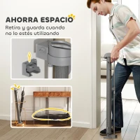 PawHut Barrera de Seguridad para Perros Retráctil con Interruptor de Cierre para Puertas Escaleras Pasillos 142x10x87 cm Gris(m-6)