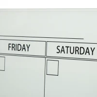 Vinsetto kalenderbord glasplaat met 4 glasclip markers gum aluminium pennenhouder magneetbord voor maandplanning magnetische weekplanner planbord wit 90 x 60 x 0,2 cm(m-9)