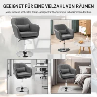 HOMCOM Drehstuhl, höhenverstellbarer Bürostuhl, leinenartiges Polyester, Metall, 60 x 60 x 79-91 cm, Dunkelgrau(m-8)