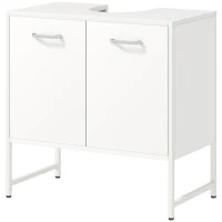 HOMCOM Bathroom Vanity Unit, Under Sink Storage Cabinet with Soft-Close Doors for Basin without or with Pedestal, White(m-11)