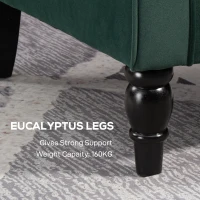 HOMCOM Wingback Accent Chair, Retro Upholstered Button Tufted Occasional Chair for Living Room and Bedroom, Green(m-7)