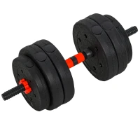 HOMCOM 2 in 1 Hanteln Set 25 kg verstellbare Kurzhantel & Langhantel professionell Dumbbell Krafttraining und Gewichtheben für Zuhause Fitness(m-12)