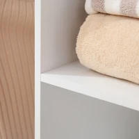 HOMCOM Armadio Guardaroba a Rotelle con 2 Barre e 3 Ripiani Aperti, in Legno e Alluminio, 120x40x128 cm, Bianco(m-8)