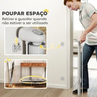 PawHut Barreira para Cães Retráctil 0-140 cm Porta para Cães Pequenos Extensível Barreira de Segurança para Animais de Estimação 146x9x86,5 cm Cinza(m-7)