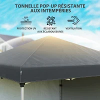 Outsunny Tonnelle barnum de jardin pop-up pliant réglable en hauteur protection UV 30+ 2 parois latérales sac de transport inclus(m-6)