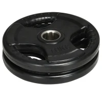 SPORTNOW Hantelscheibe, 2er-Set, 10 kg pro Scheibe, drei Griffe, bodenschonender Gummimantel, Metall(m-13)