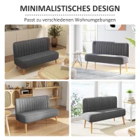 HOMCOM 2-Sitzer Sofa, weiche Polsterung, pflegeleichter Bezug, bis 150 kg, 117 x 56,5 x 77 cm, Hellgrau(m-8)