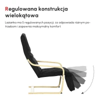 HOMCOM Fotel relaksacyjny, krzesło bujane, fotel do odpoczynku, fotel relaksacyjny z regulowanym podnóżkiem(m-7)