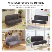 2-osobowa kanapa sofa tapicerowana meble wypoczynkowe szeroka ciemnoszara(m-6)