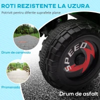 HOMCOM Quad pentru Copii 18-36 de luni din PP si Metal cu Roti Rezistente si Viteza max 2.5 km/h, 70x41.5x48.5 cm, Verde Gri si Negru(m-4)