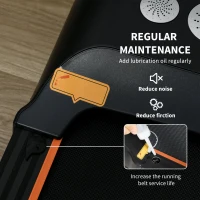 HOMCOM Foldable Walking Treadmill, with LED Display and Wheels, for Home, Office, Fitness Studio, Orange(m-6)