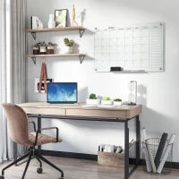 Vinsetto kalenderbord glasplaat met 4 glasclip markers gum aluminium pennenhouder magneetbord voor maandplanning magnetische weekplanner planbord wit 90 x 60 x 0,2 cm(m-2)