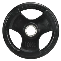 SPORTNOW Hantelscheibe, 2er-Set, 10 kg pro Scheibe, drei Griffe, bodenschonender Gummimantel, Metall(m-10)