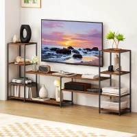 HOMCOM TV Unit for TVs up to 60 Inches, Industrial TV Stand with Storage Shelves, Entertainment Centre for Living Room, Bedroom(m-2)