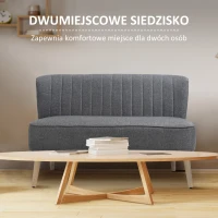 HOMCOM 2-osobowa kanapa sofa tapicerowana meble wypoczynkowe szeroka jasnoszara(m-4)