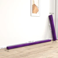 SPORTNOW Poutre gymnastique pliable 240 cm en velours, poutre d'équilibre avec fond antidérapant, pour enfants et adultes, violet(m-3)