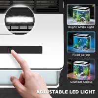 PawHut 28L Glass Aquarium Fish Tank with Filter, LED Lighting, for Betta, Guppy, Mini Parrot Fish, Shrimp, 38 x 26 x 39.5cm(m-6)