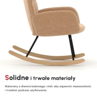 HOMCOM Fotel bujany, krzesło bujane, krzesło akcentowe do 120 kg, poliester, brązowy(m-6)